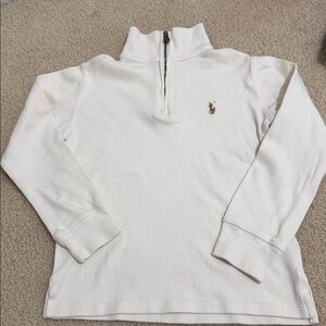 Ralph Lauren Cream Half-Zip Pullover with Embroidered Logo